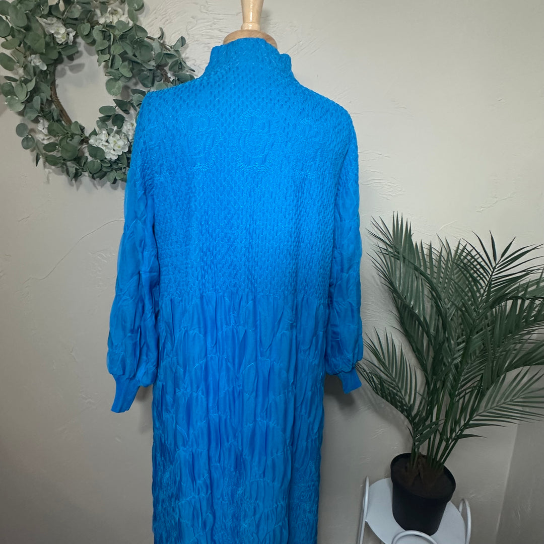 Liza Lou's Fancy Beautiful Turquoise Modest Dress
