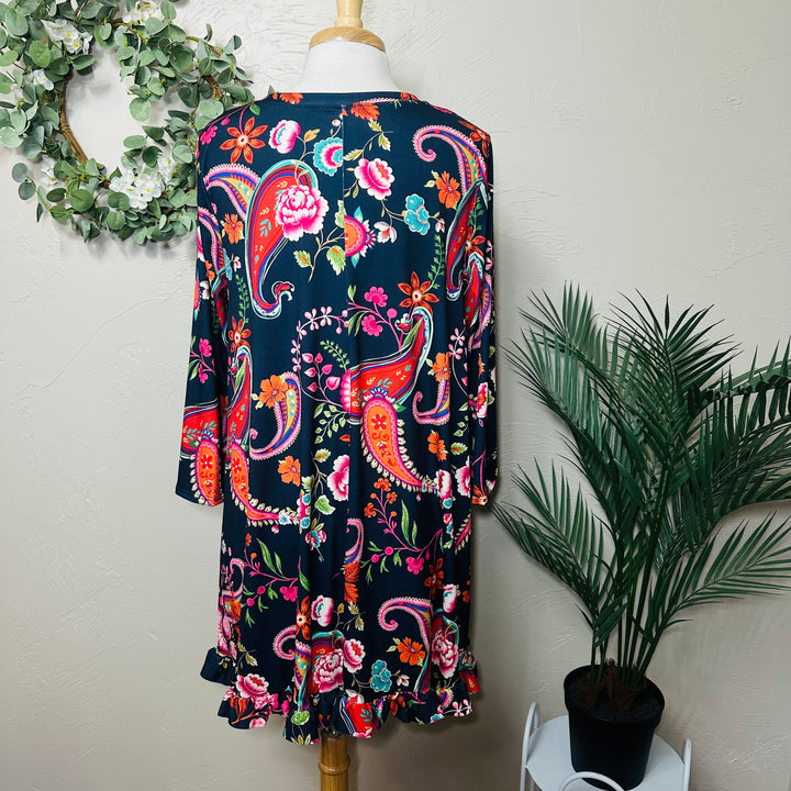 Liza Lou’s Ladies Asymmetrical Paisley Print Tunic Top