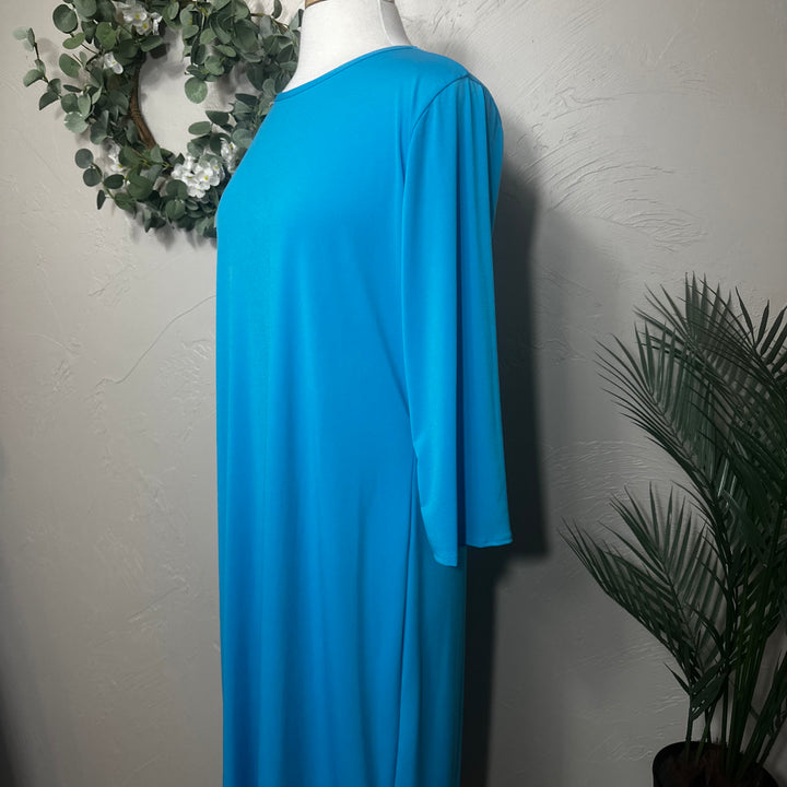 Liza Lou’s Turquoise Blue Modest Layering Dress