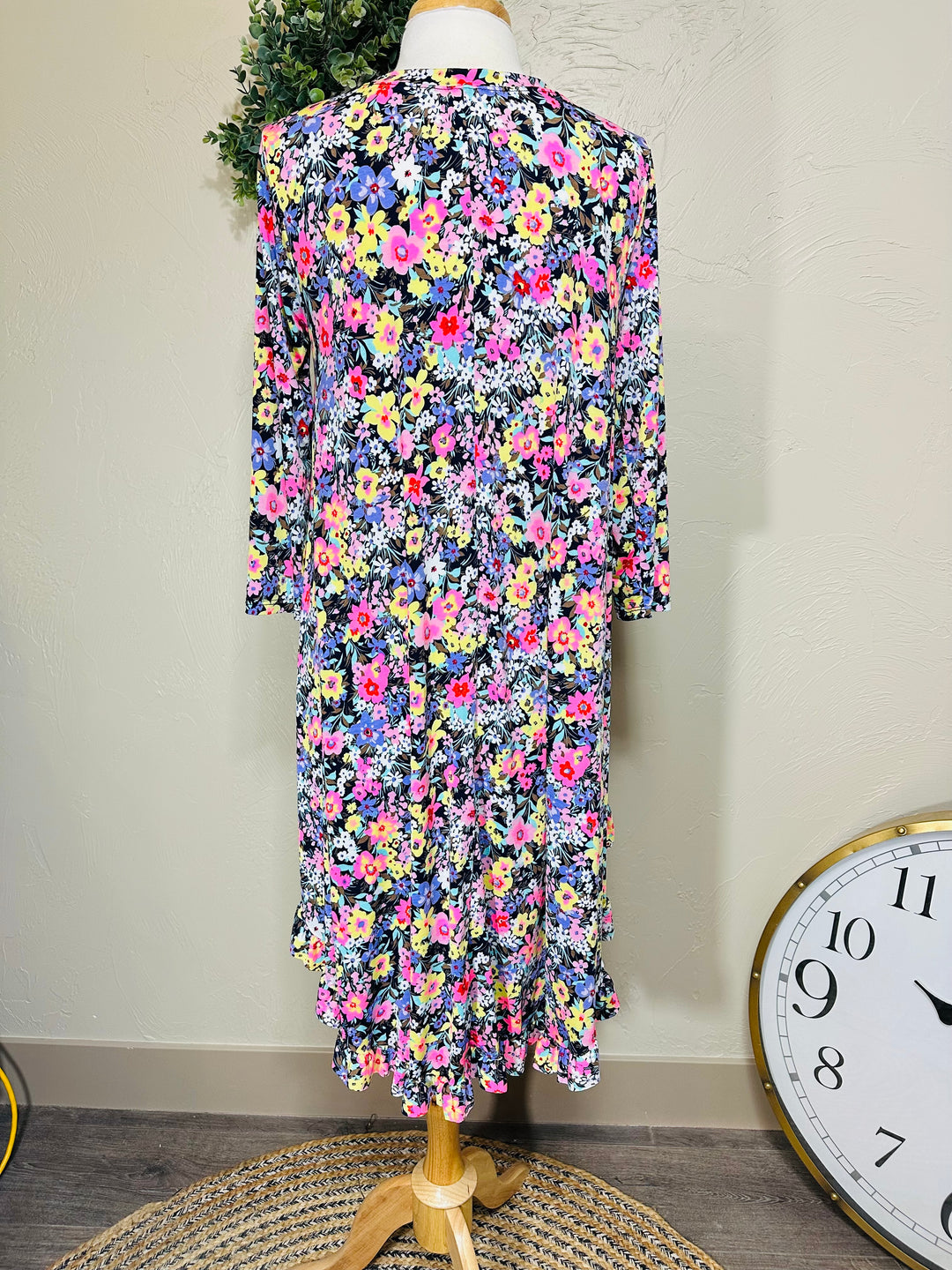 Springtime Floral High Low Tunic Top