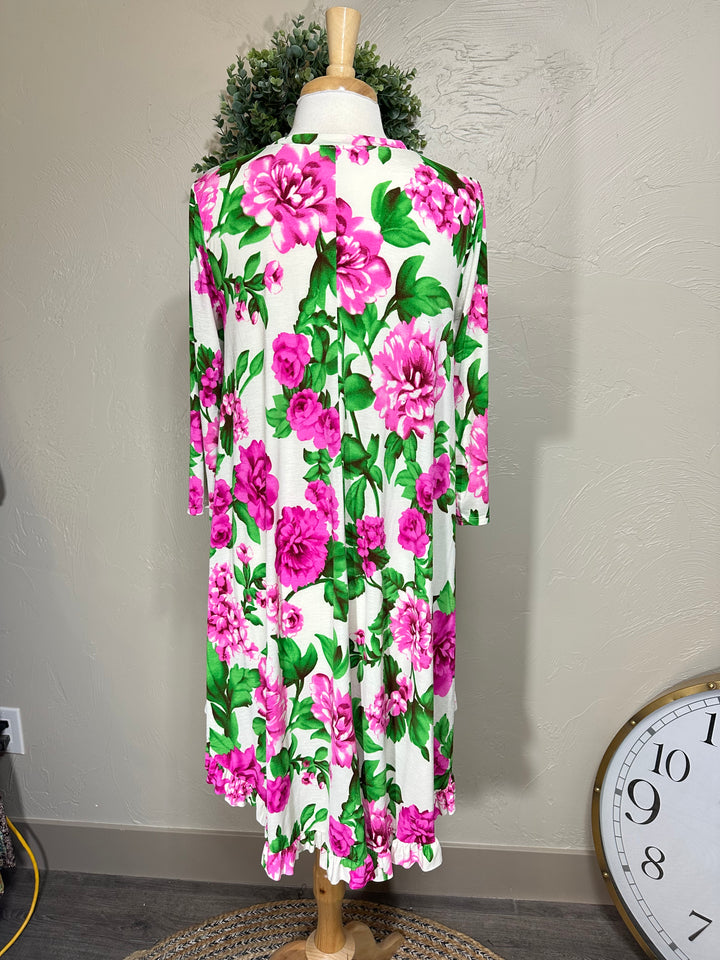 Liza Lou's Rose Floral High Low Tunic Top