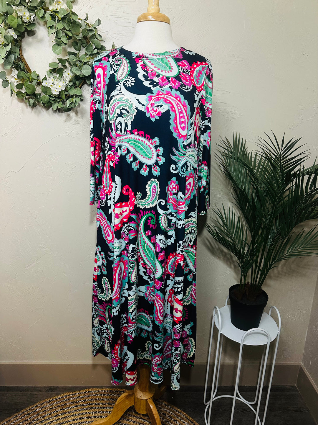 Liza Lou's Vivian Paisley Colorful Modest Women's Dress