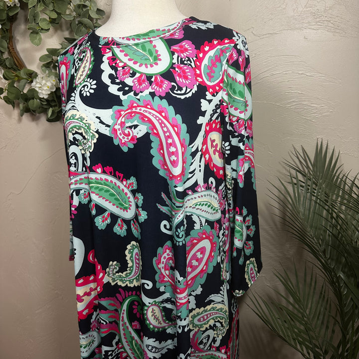 Liza Lou's Vivian Paisley Colorful Modest Women's Dress