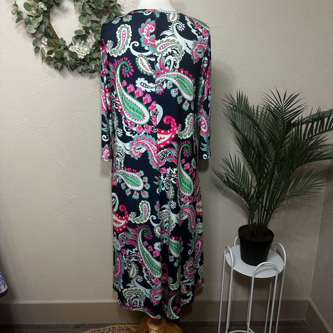 Liza Lou's Vivian Paisley Colorful Modest Women's Dress