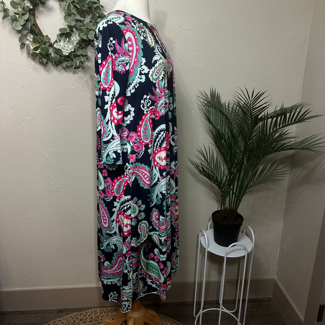 Liza Lou's Vivian Paisley Colorful Modest Women's Dress