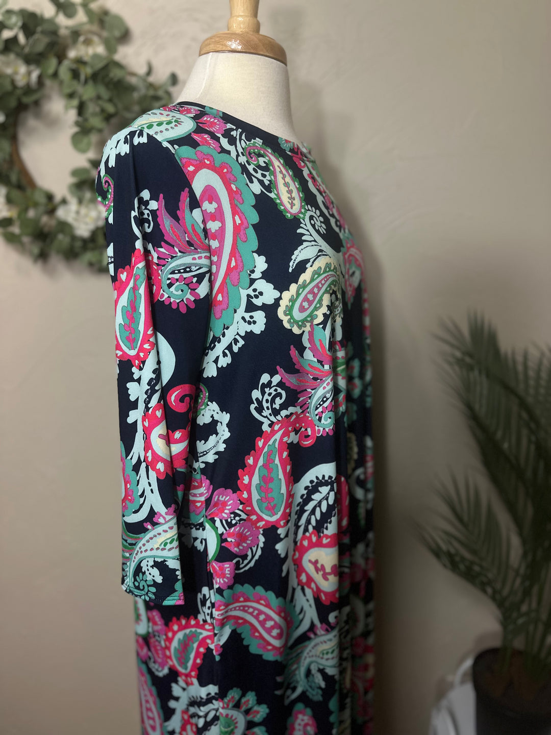 Liza Lou's Vivian Paisley Colorful Modest Women's Dress