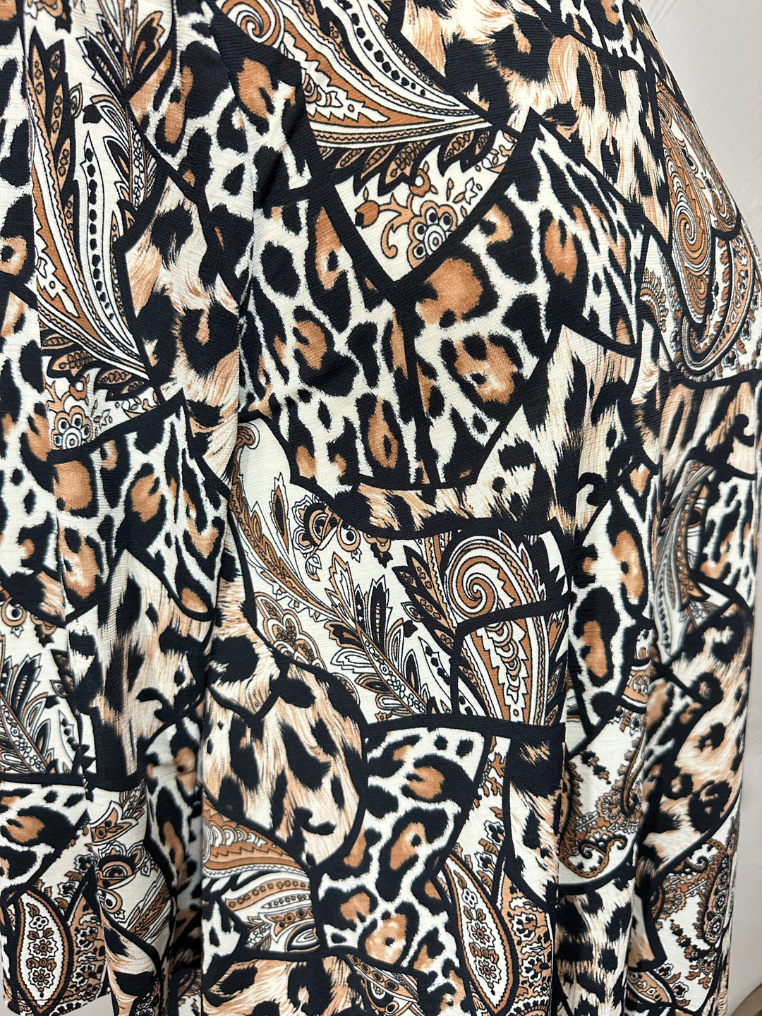 Liza Lou's Mixed Abstract Animal Print High Low Tunic Top