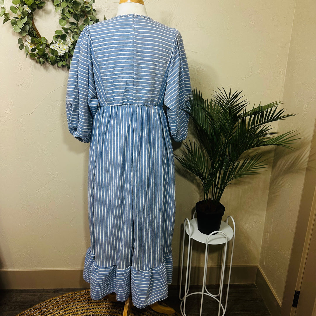 Liza Lou’s Blue White Striped Candice Dress