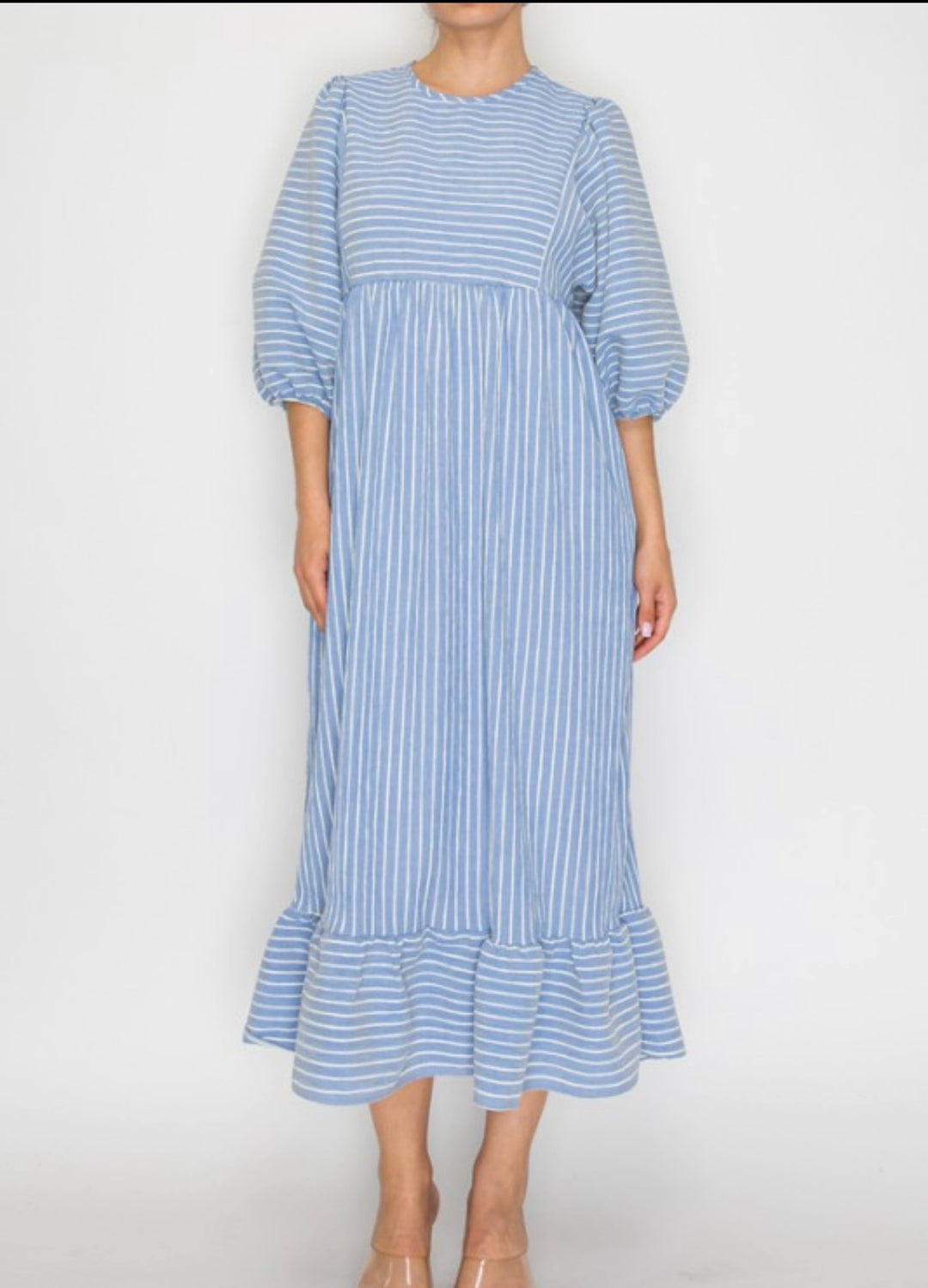 Liza Lou’s Blue White Striped Candice Dress