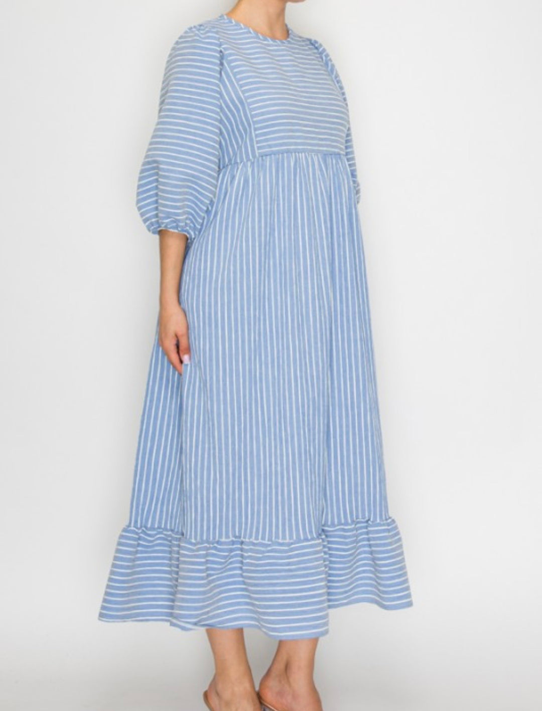 Liza Lou’s Blue White Striped Candice Dress