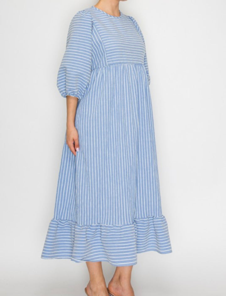 Liza Lou’s Blue White Striped Candice Dress