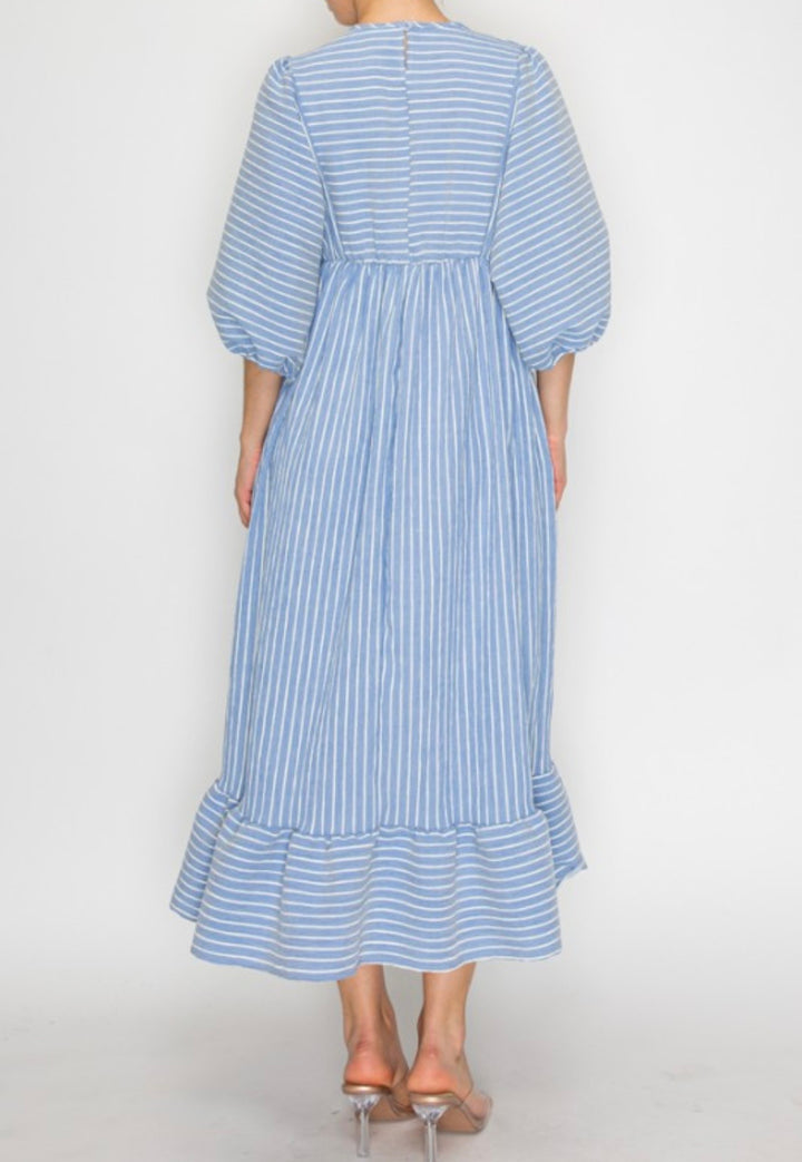 Liza Lou’s Blue White Striped Candice Dress