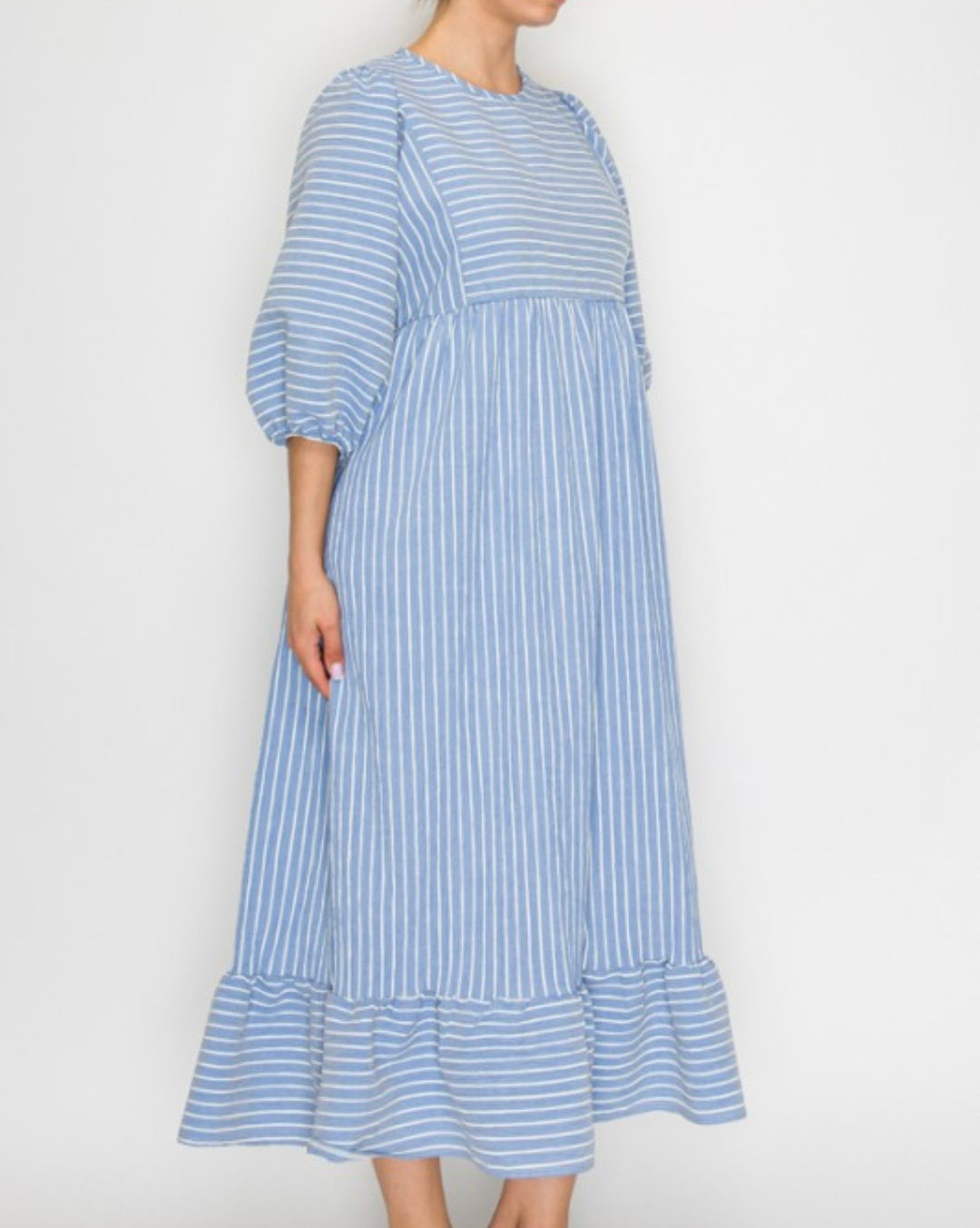 Liza Lou’s Blue White Striped Candice Dress