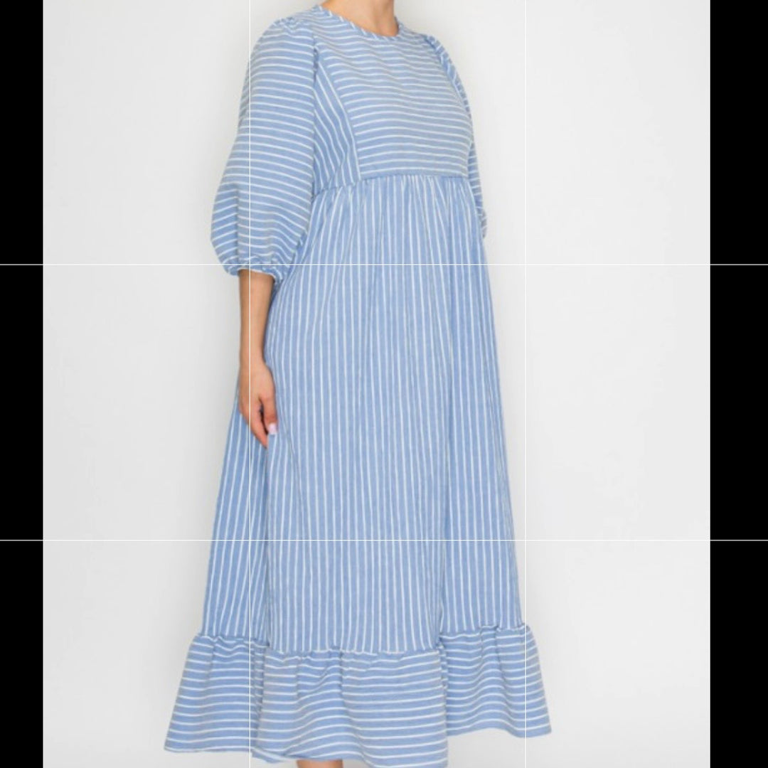 Liza Lou’s Blue White Striped Candice Dress
