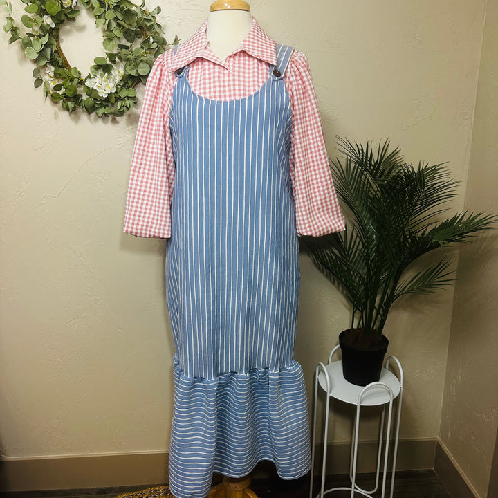 Liza Lou's Pink & White Gingham Checkered Blouse