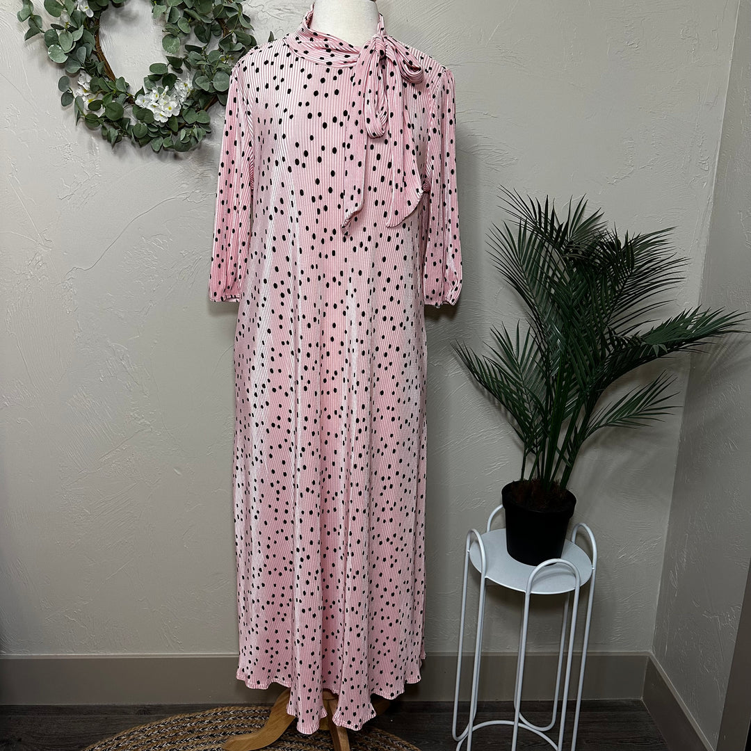 pink modest dress LaDivine CD0102 Long Formal A Line Mother of the Bride perfect for all seasons Pink Maxi Layering Dress |