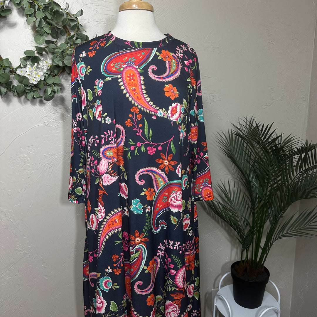 Liza Lou's Paisley w/ bottom flounce ruffle Modest Women's Dress