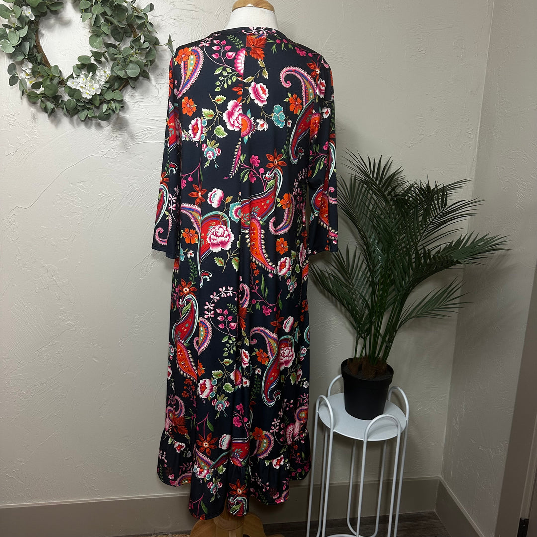 Liza Lou's Paisley w/ bottom flounce ruffle Modest Women's Dress