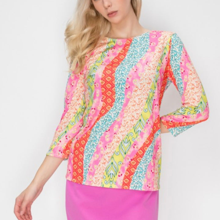 Liza Lou’s Colorful Bright Layering Top