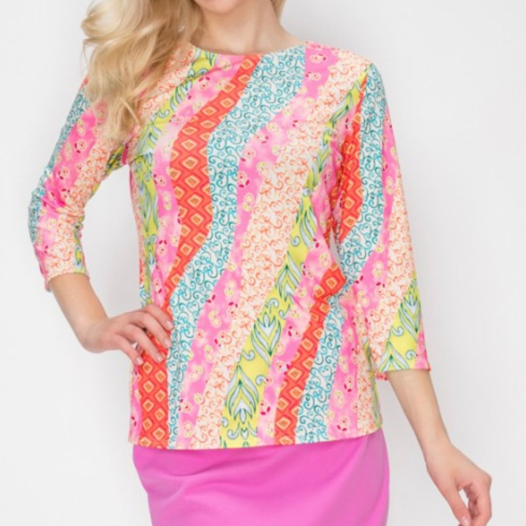 Liza Lou’s Colorful Bright Layering Top