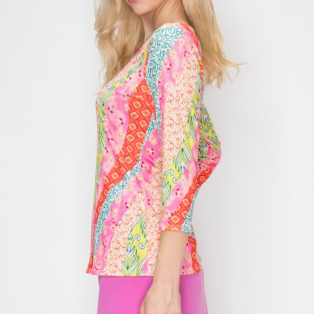 Liza Lou’s Colorful Bright Layering Top
