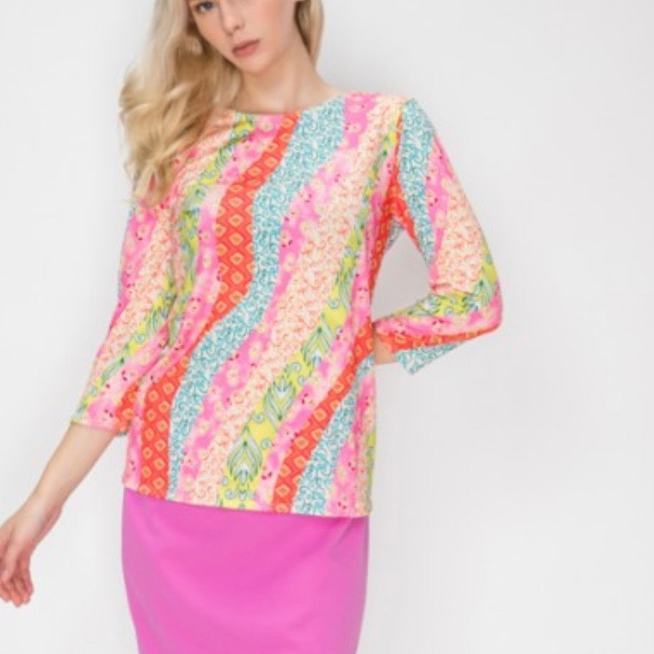 Liza Lou’s Colorful Bright Layering Top