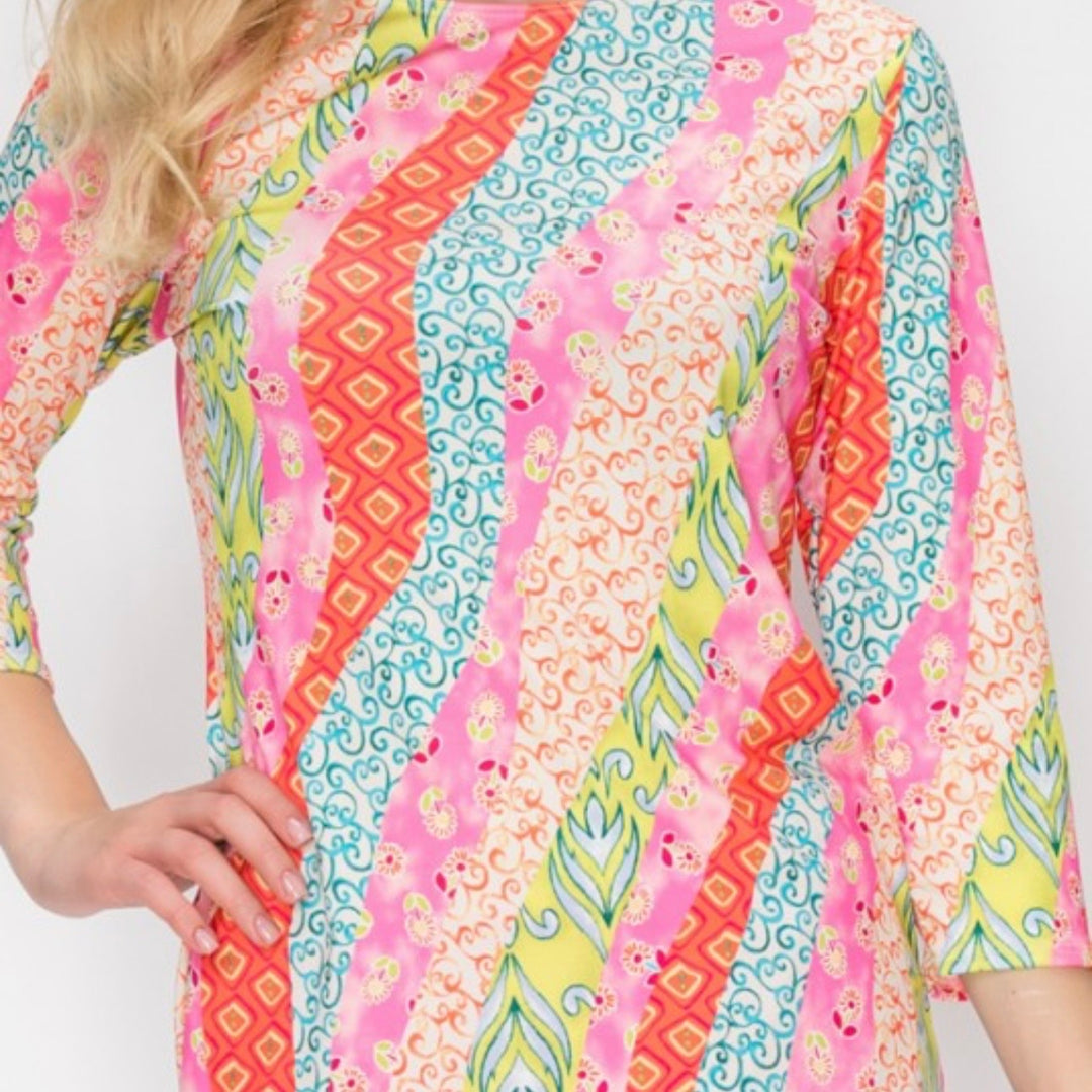 Liza Lou’s Colorful Bright Layering Top