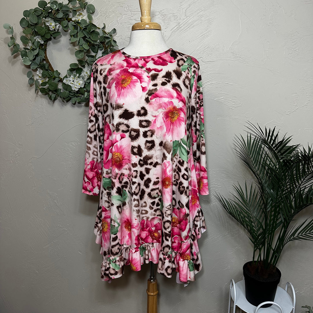 Liza Lou’s Estella Animal Print Floral Tunic