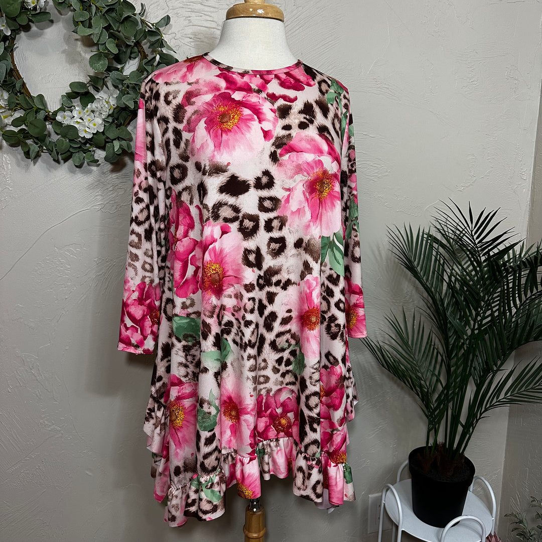 Liza Lou’s Estella Animal Print Floral Tunic