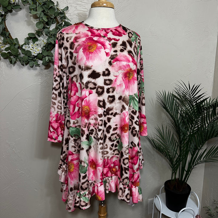 Liza Lou’s Estella Animal Print Floral Tunic