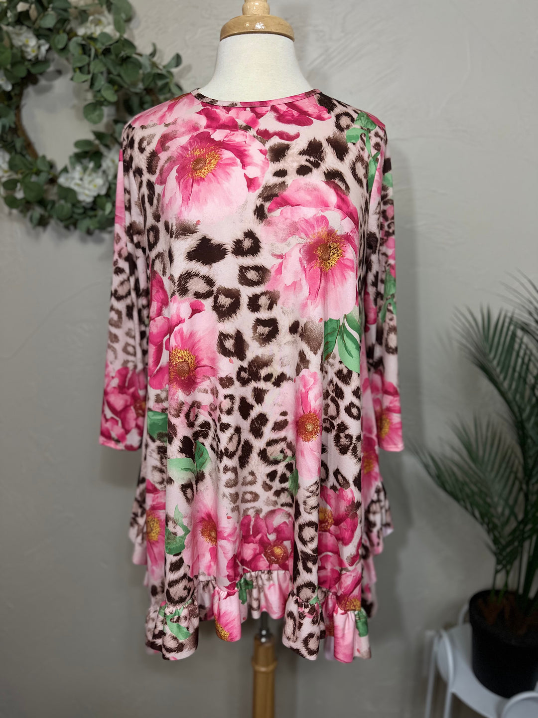 Liza Lou’s Estella Animal Print Floral Tunic