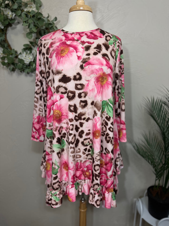 Liza Lou’s Estella Animal Print Floral Tunic