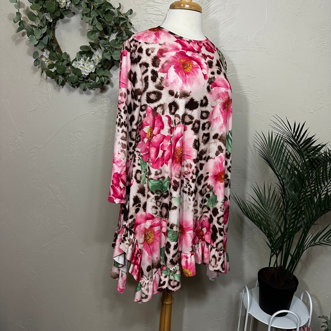 Liza Lou’s Estella Animal Print Floral Tunic