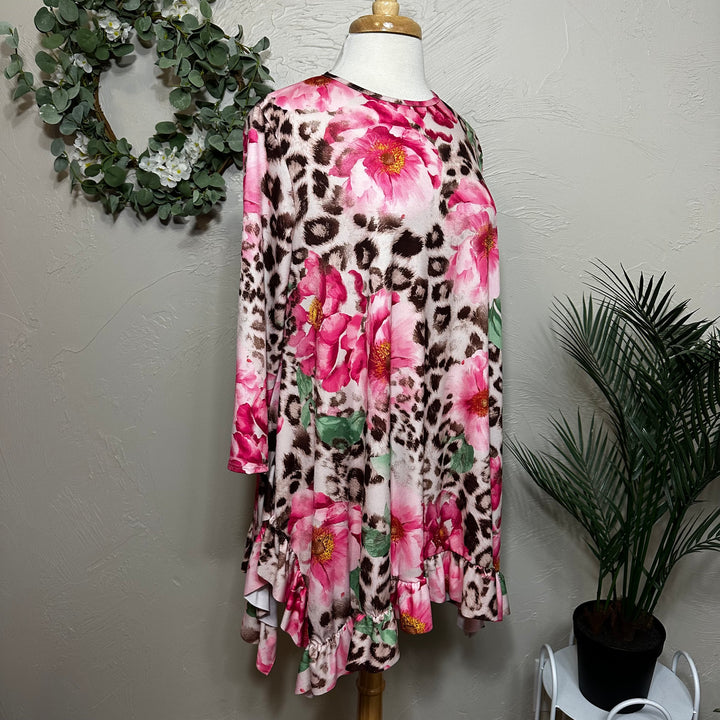 Liza Lou’s Estella Animal Print Floral Tunic