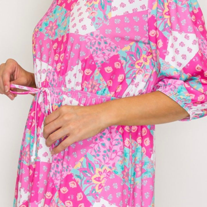 Liza Lou’s Pink Patchwork Modest Dress