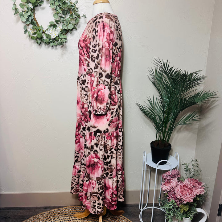 Liza Lou’s Estella Animal Print Floral Modest Dress