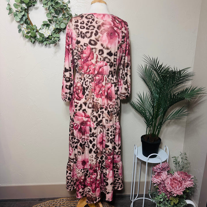 Liza Lou’s Estella Animal Print Floral Modest Dress