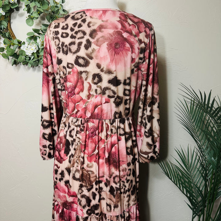 Liza Lou’s Estella Animal Print Floral Modest Dress