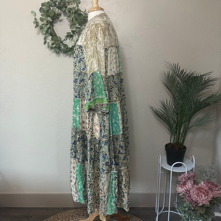 Liza Lou's Basil Velour Colorful Boho Dress