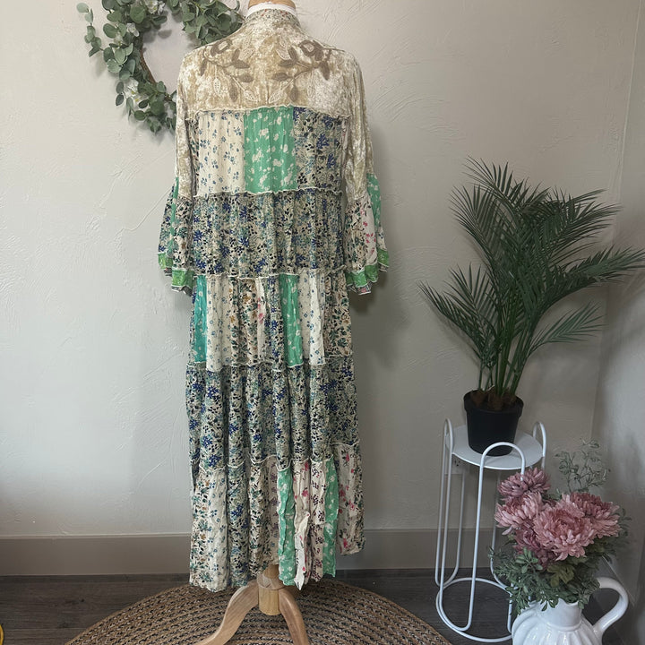 Liza Lou's Basil Velour Colorful Boho Dress