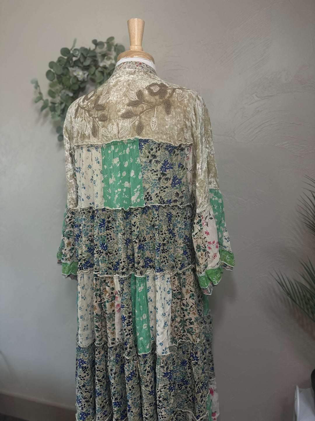 Liza Lou's Basil Velour Colorful Boho Dress