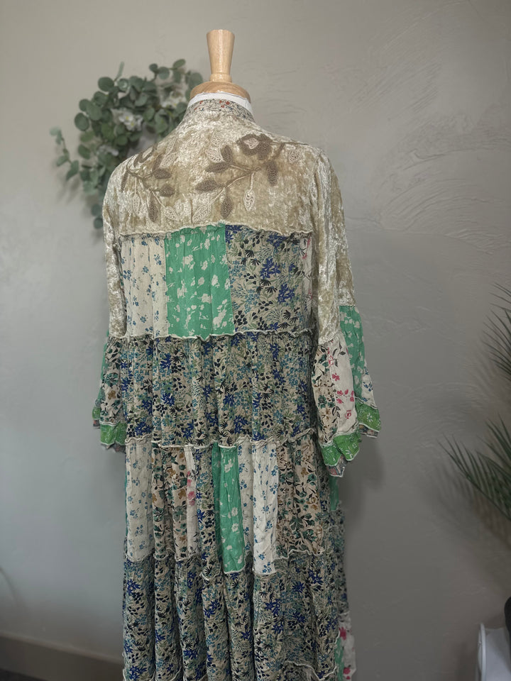 Liza Lou's Basil Velour Colorful Boho Dress