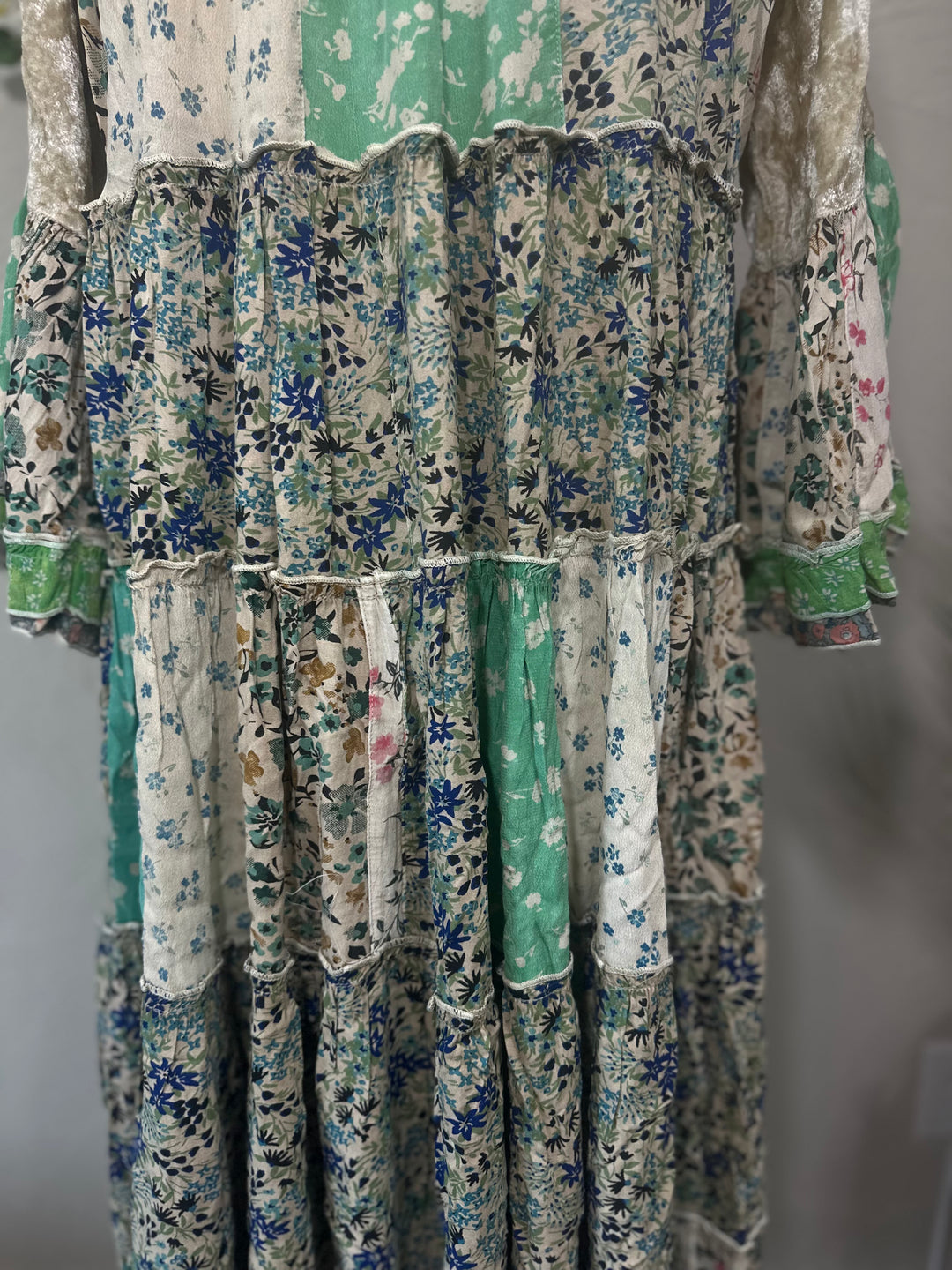 Liza Lou's Basil Velour Colorful Boho Dress
