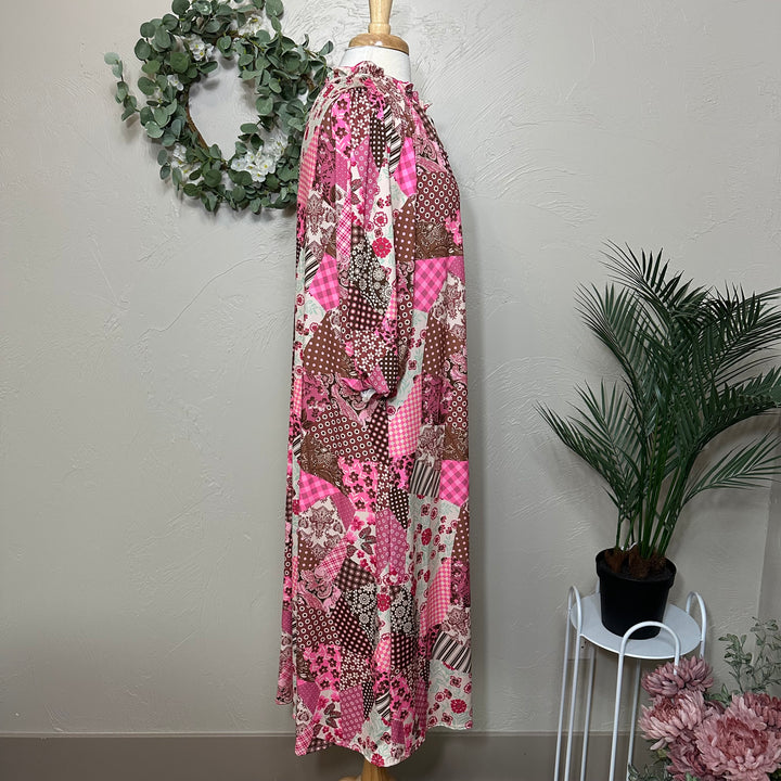 Liza Lou's Pink Fall Patchwork Dress