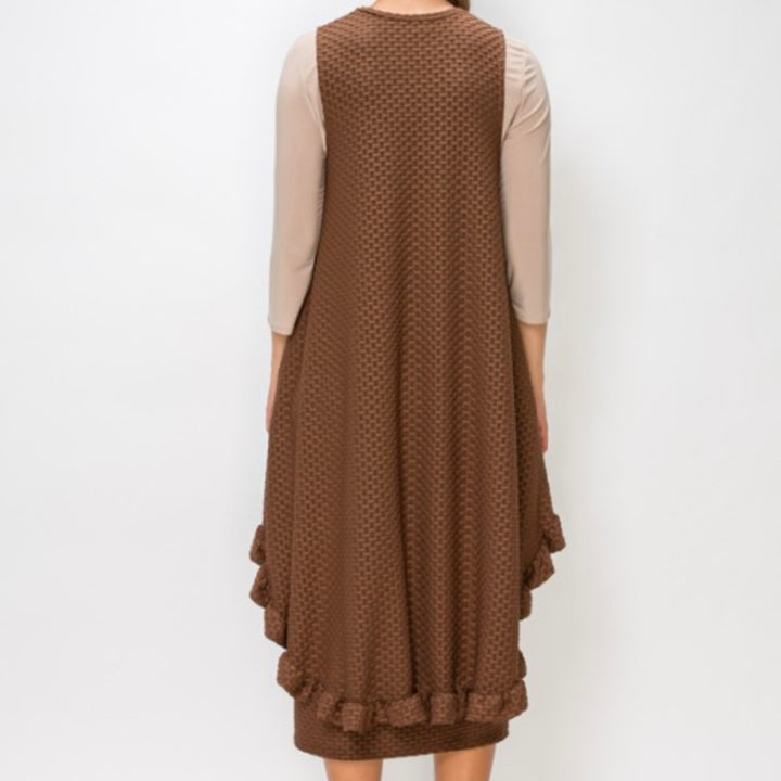 Liza Lou’s Honeycomb Hi Low Vest with Tie