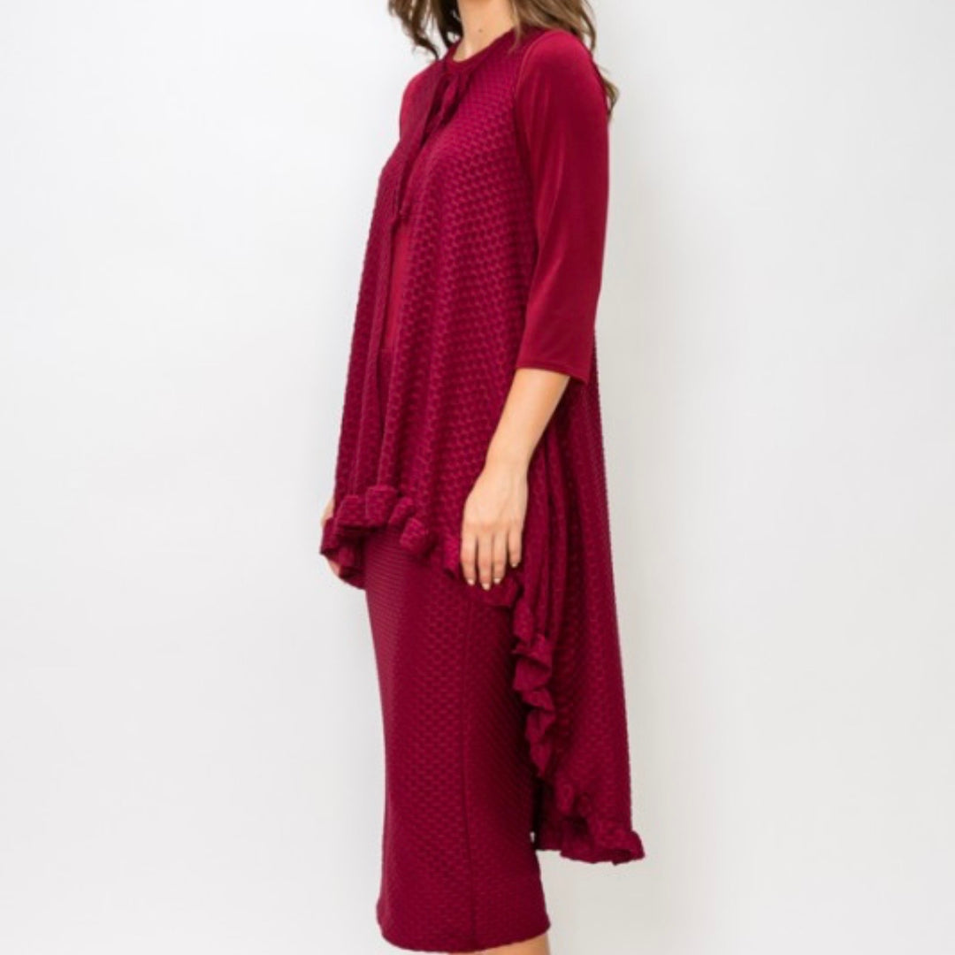Liza Lou’s Honeycomb Hi Low Vest with Tie