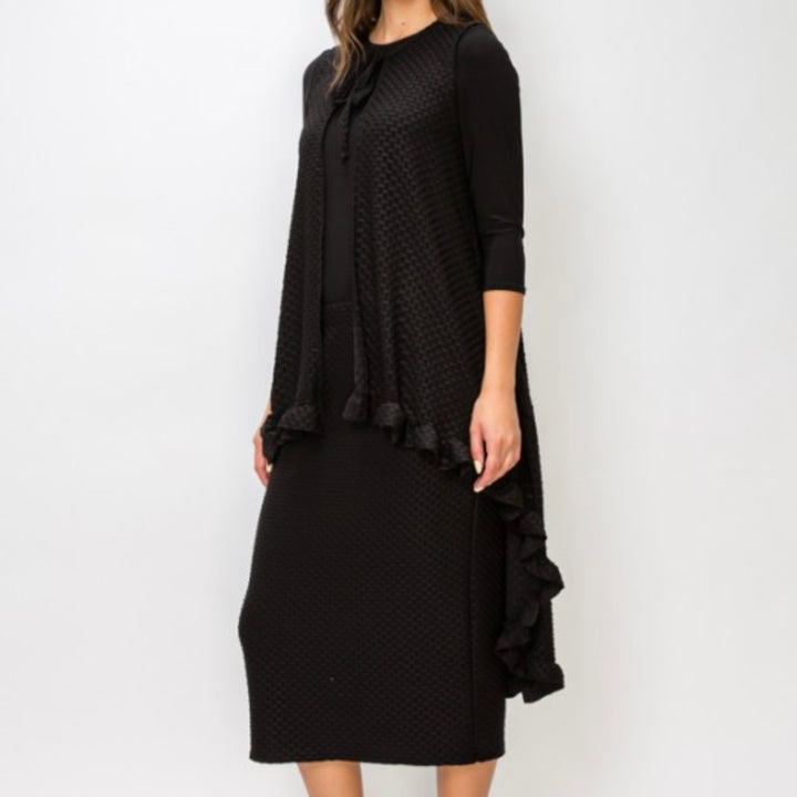 Liza Lou’s Honeycomb Hi Low Vest with Tie