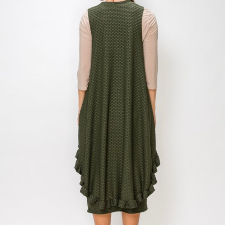 Liza Lou’s Honeycomb Hi Low Vest with Tie
