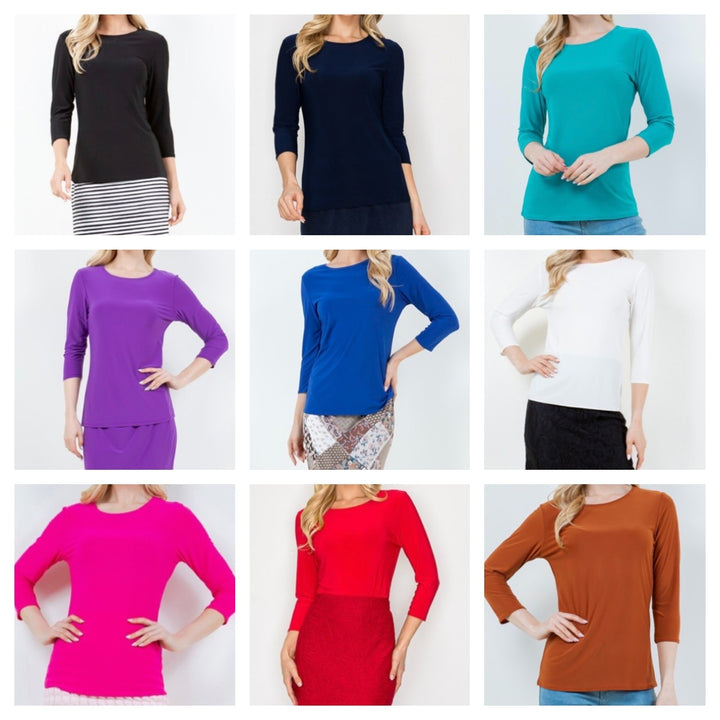 Liza Lou's 3/4 Sleeve Layering Top