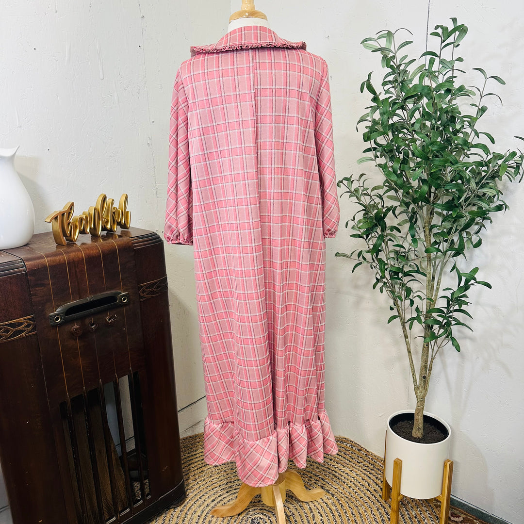 Liza Lou’s Pink Plaid Dress w/ Peter Pan Collar